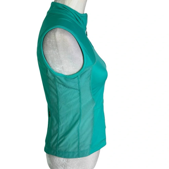 Lululemon Lightweight Mesh Sides Back Zip Pockets Athletic Vest Green Size 6 - Picture 3 of 9